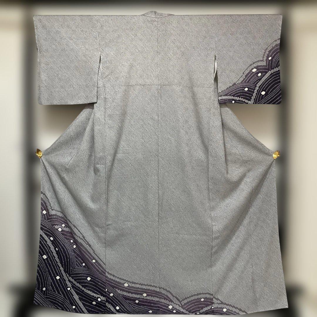 かつどん　No.2870 正絹総絞り幾何学波柄訪問着　美品