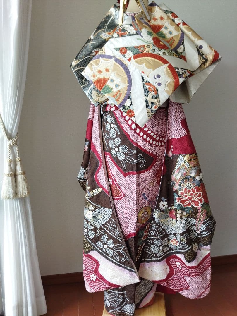 riy＊様　434.練習用にも！　振袖と袋帯2点セット　正絹　フルセット　成人式