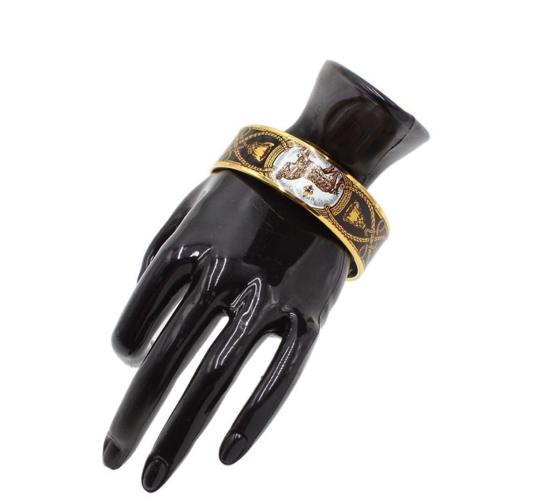 Q2205 美品 エルメス エマイユGM 七宝焼き バングル ブレスレット