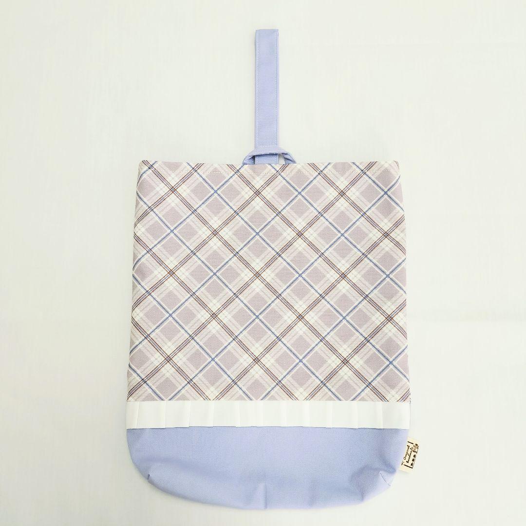 くう(*ˊ˘ˋ*)様オーダー　手提げ　ナップサック　シューズ袋　巾着チェック薄紫