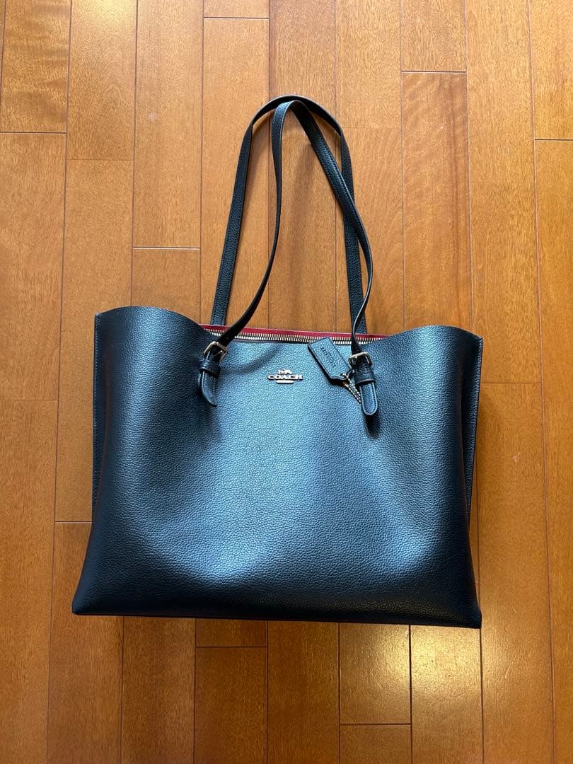 COACH 黒 レザー トートバッグ A4対応