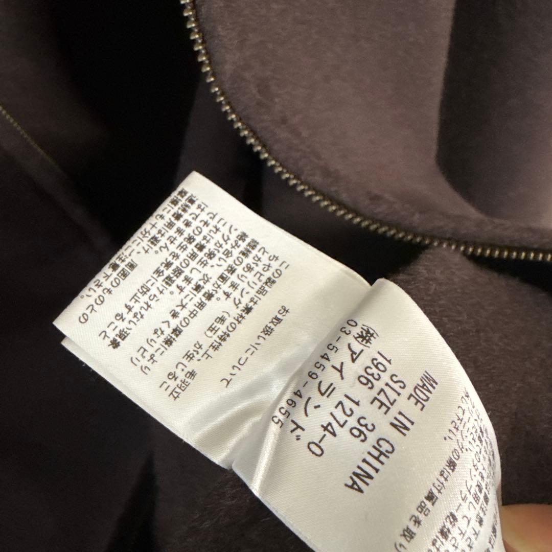 美品 ポンチョ風トリミングコートチャコール カジュアル大人カラー ファーコート