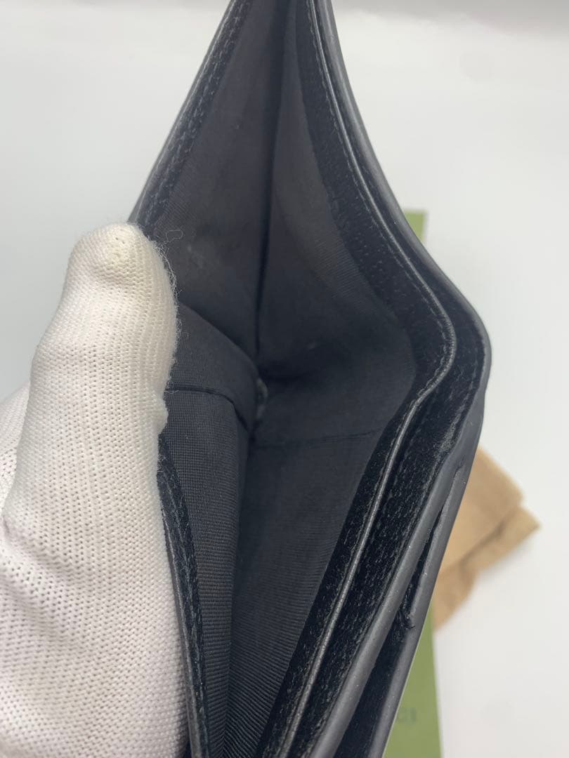 グッチ　二つ折り財布　小銭入れ　ケース　マーモント　ブラック P55