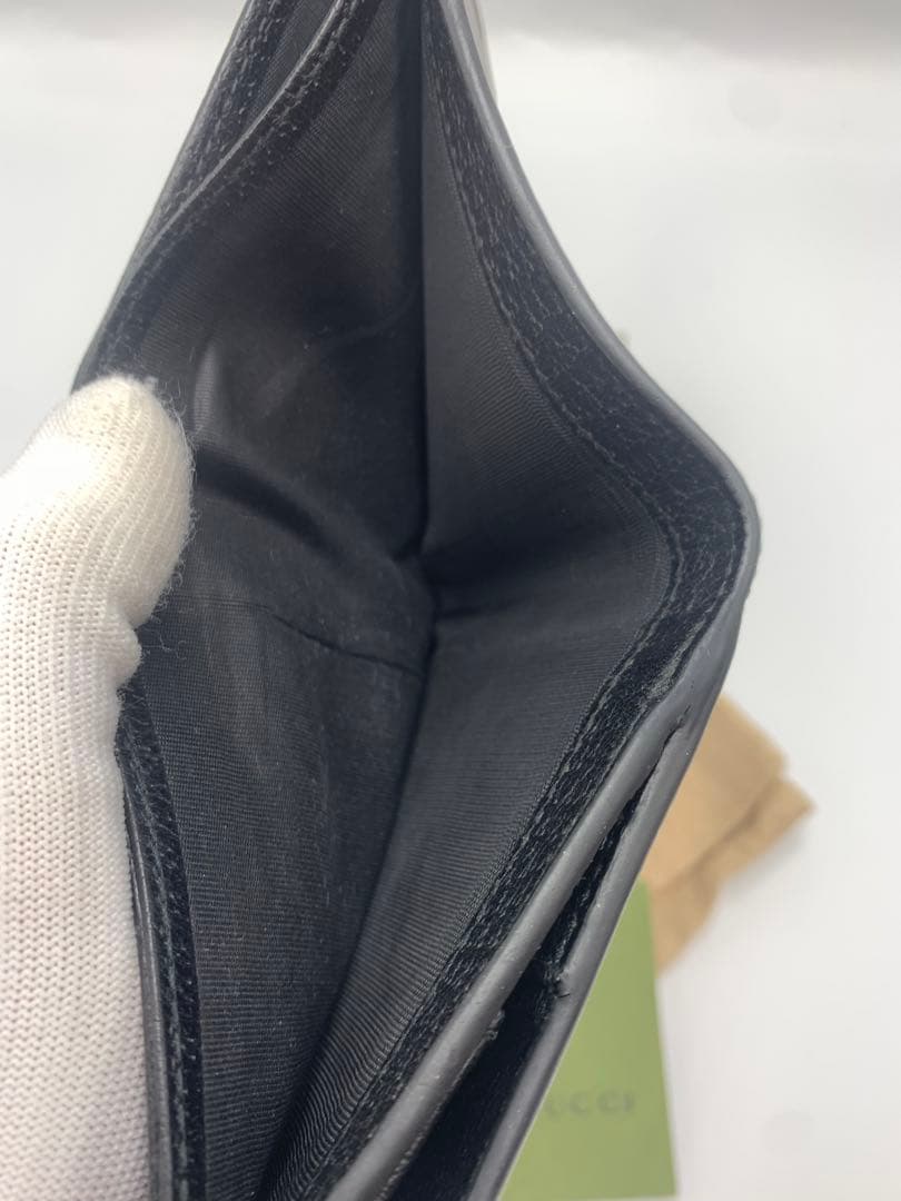 グッチ　二つ折り財布　小銭入れ　ケース　マーモント　ブラック P55