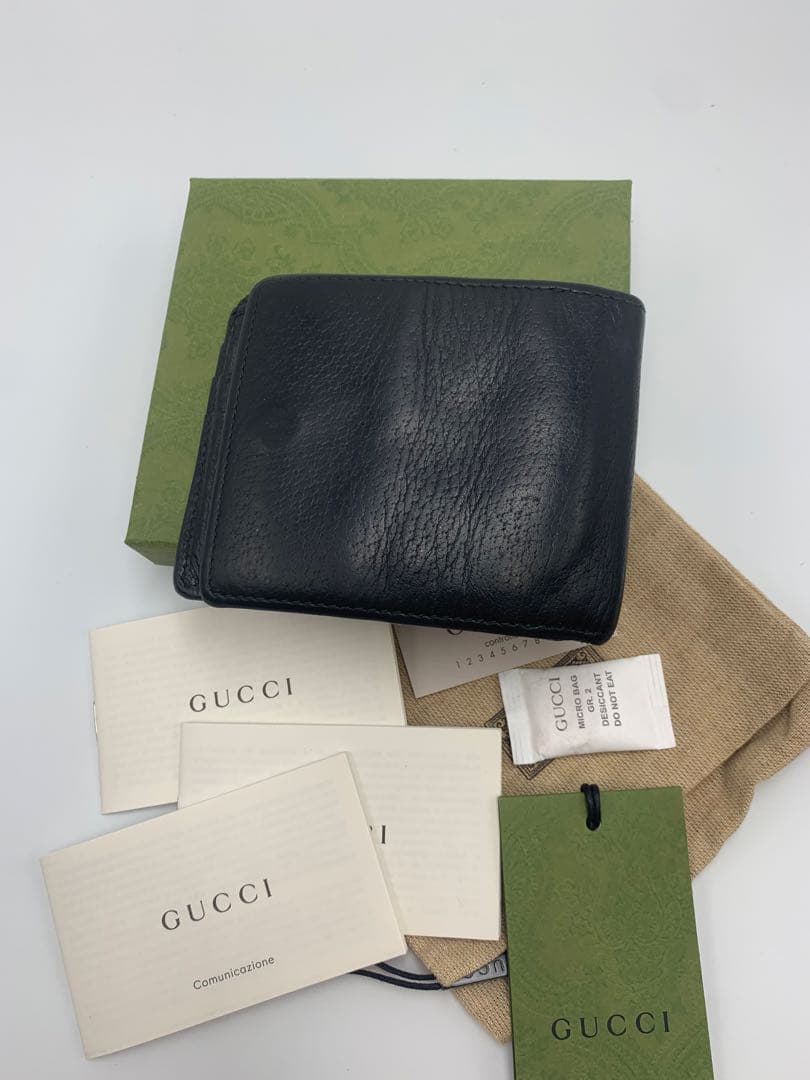 グッチ　二つ折り財布　小銭入れ　ケース　マーモント　ブラック P55