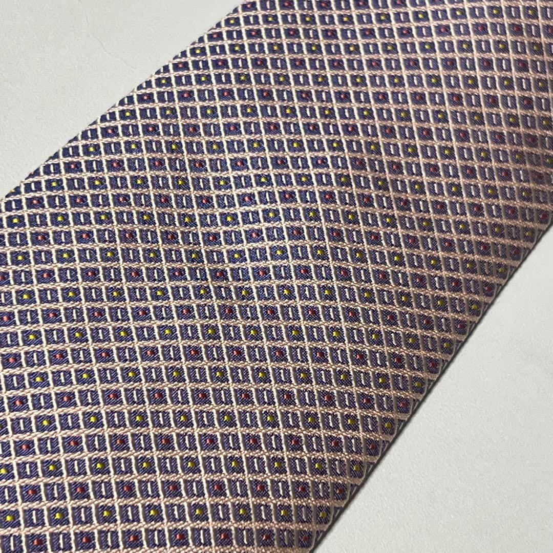 HERMES 総柄 ピンク パープル ネクタイ 051255