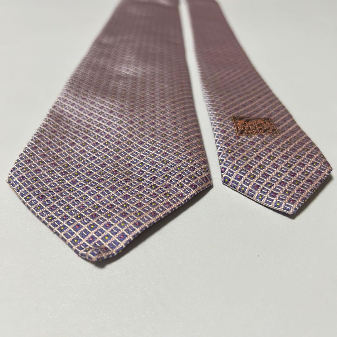 HERMES 総柄 ピンク パープル ネクタイ 051255