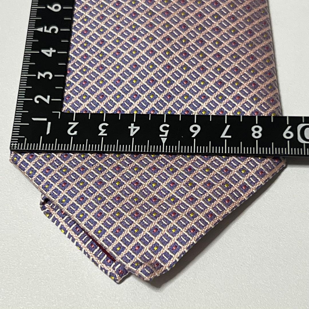HERMES 総柄 ピンク パープル ネクタイ 051255
