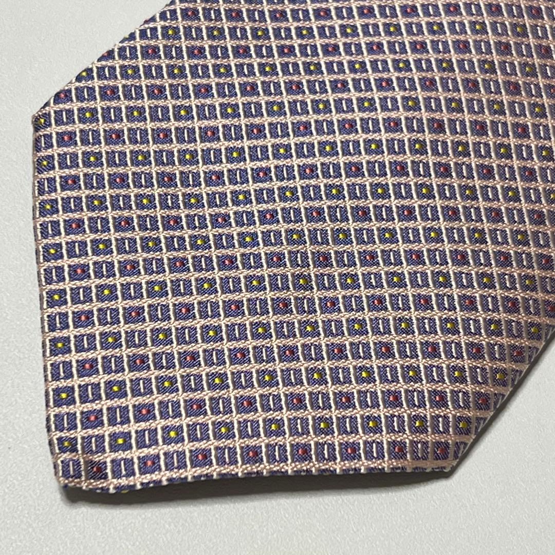 HERMES 総柄 ピンク パープル ネクタイ 051255