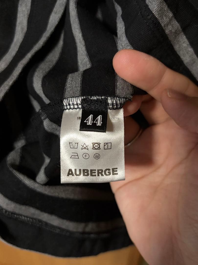 AUBERGE COCO ココ　ストライプ カットソー　ブラック　グレー　44