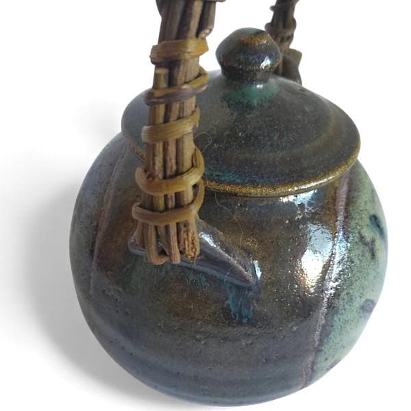 中村芳楽 作 天月窯 急須 湯呑 セット 竹製茶托付き 陶芸 茶器 煎茶器