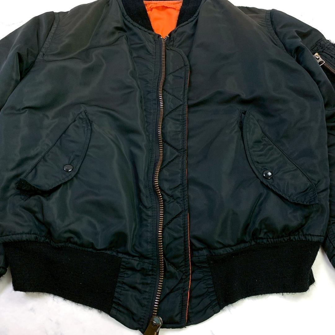 希少カラー★80s USA製 ALPHA MA-1 ブラック M　D601