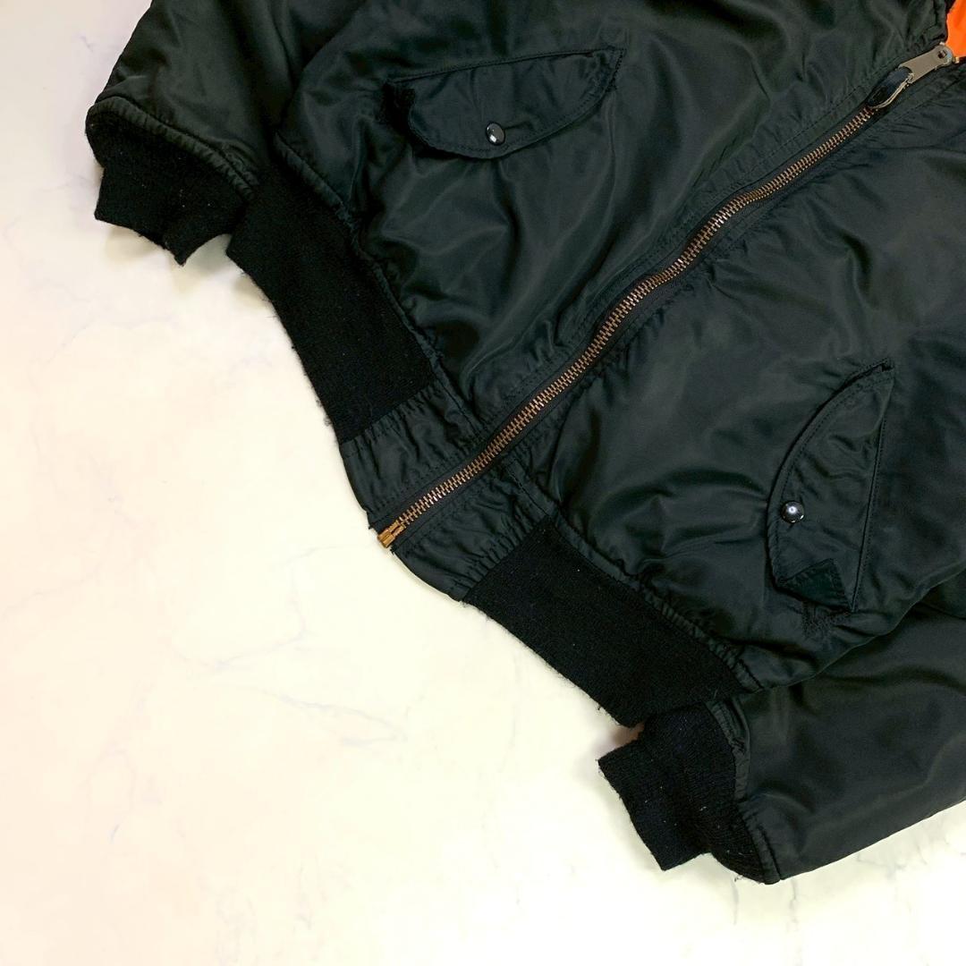 希少カラー★80s USA製 ALPHA MA-1 ブラック M　D601