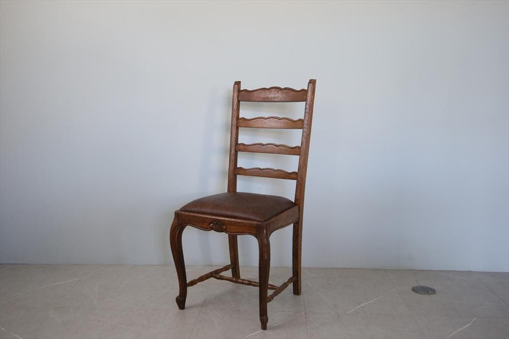 フランスアンティーク猫脚サロンチェア/木製ダイニングイス椅子(90-72-2)