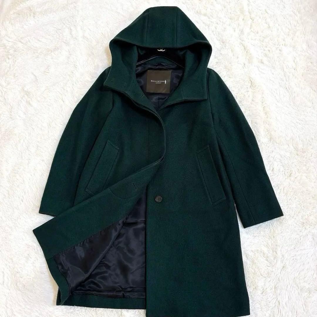 希少カラー☆マッキントッシュロンドン フーデッドコート イタリア生地 ウール