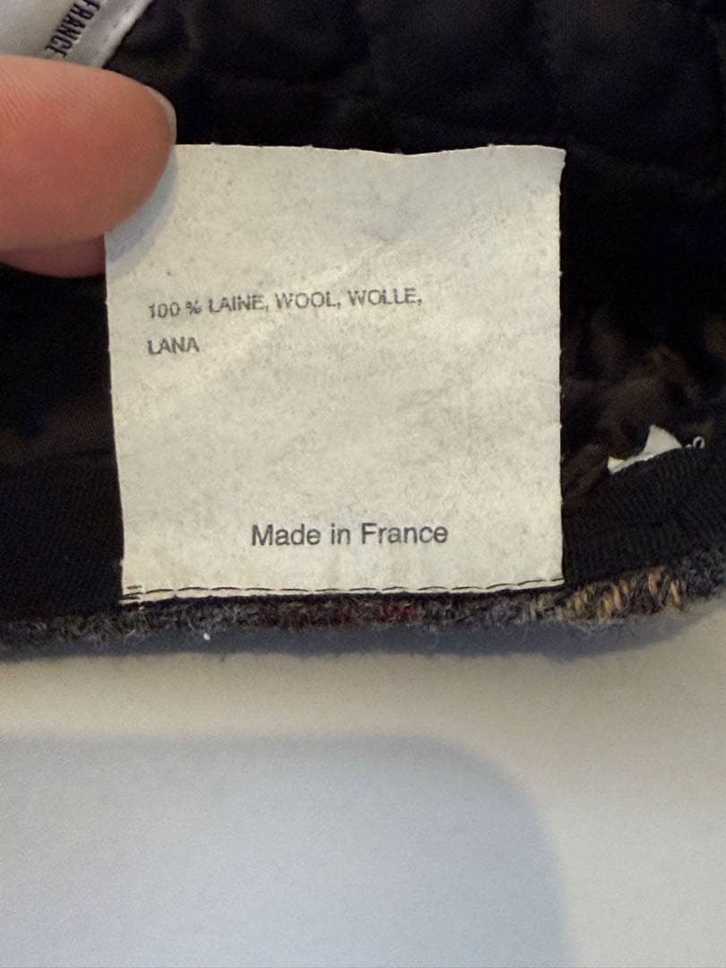 フランス製 ウール チェック キャスケット ハンチング