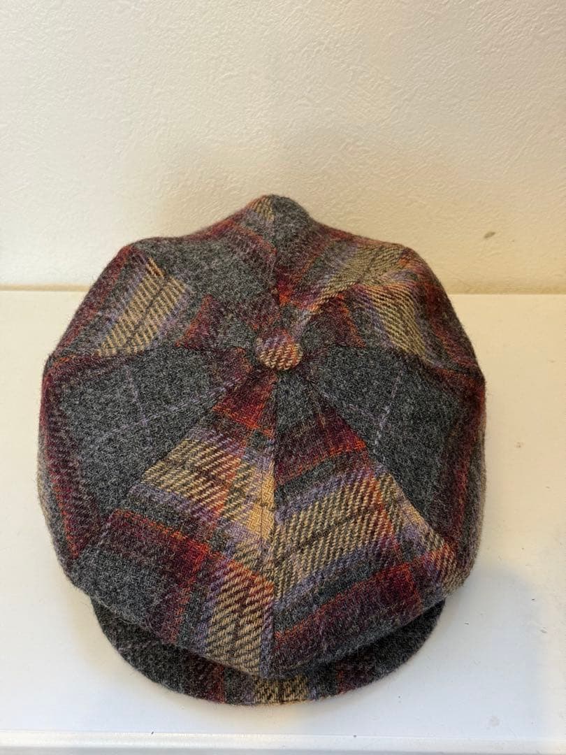 フランス製 ウール チェック キャスケット ハンチング