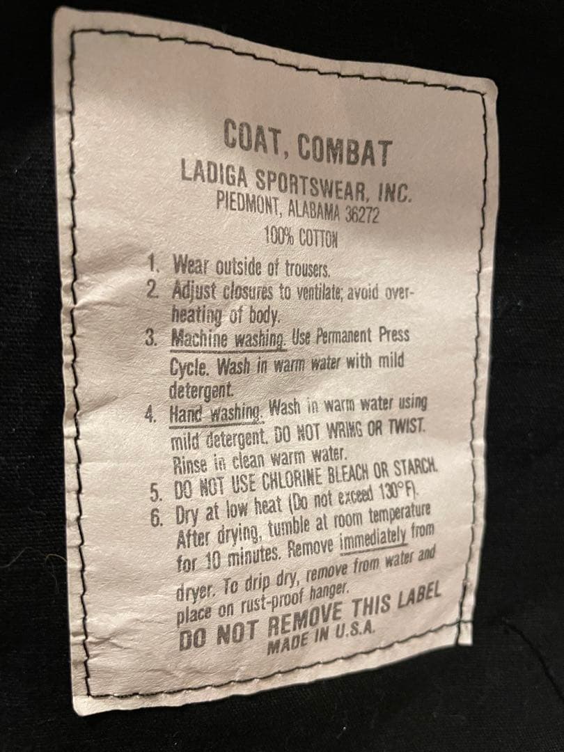 米軍ジャングルファティーグLadiga sportswear社　USA ブラック