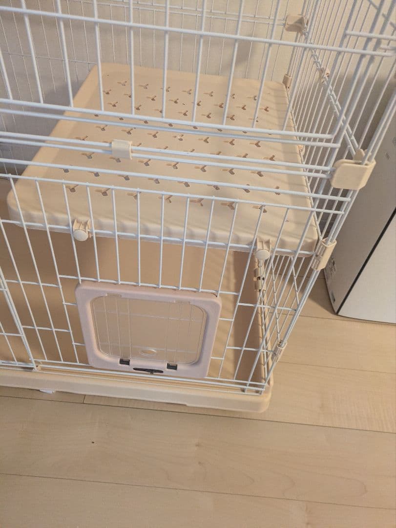 美品　2段　RAKU　猫　ケージ　大型　ゲージ　白