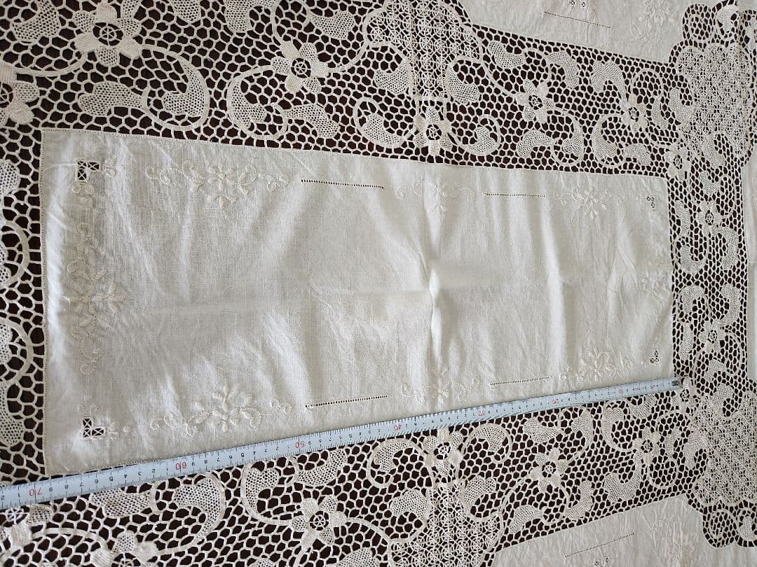 テーブルクロス 生成綿レース　　 約204cm×160cm