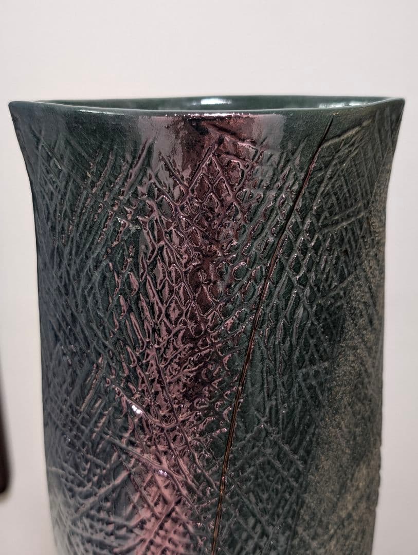 清水焼 泥花作 花器 池坊好み 陶器 フラワーベース 美品