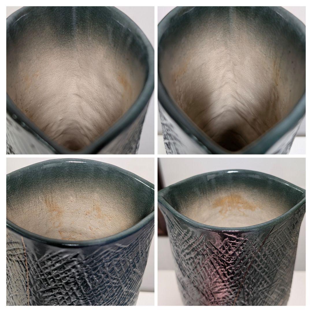 清水焼 泥花作 花器 池坊好み 陶器 フラワーベース 美品