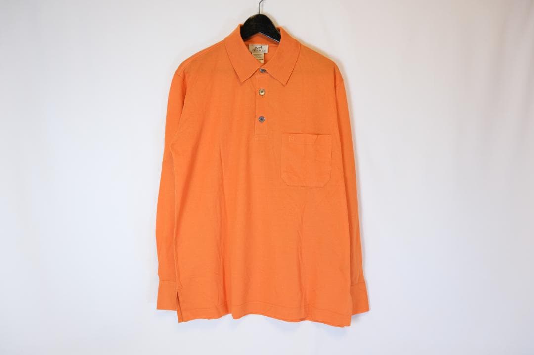 M340 HERMES ポロシャツ　Hロゴ　長袖　正規品 美品