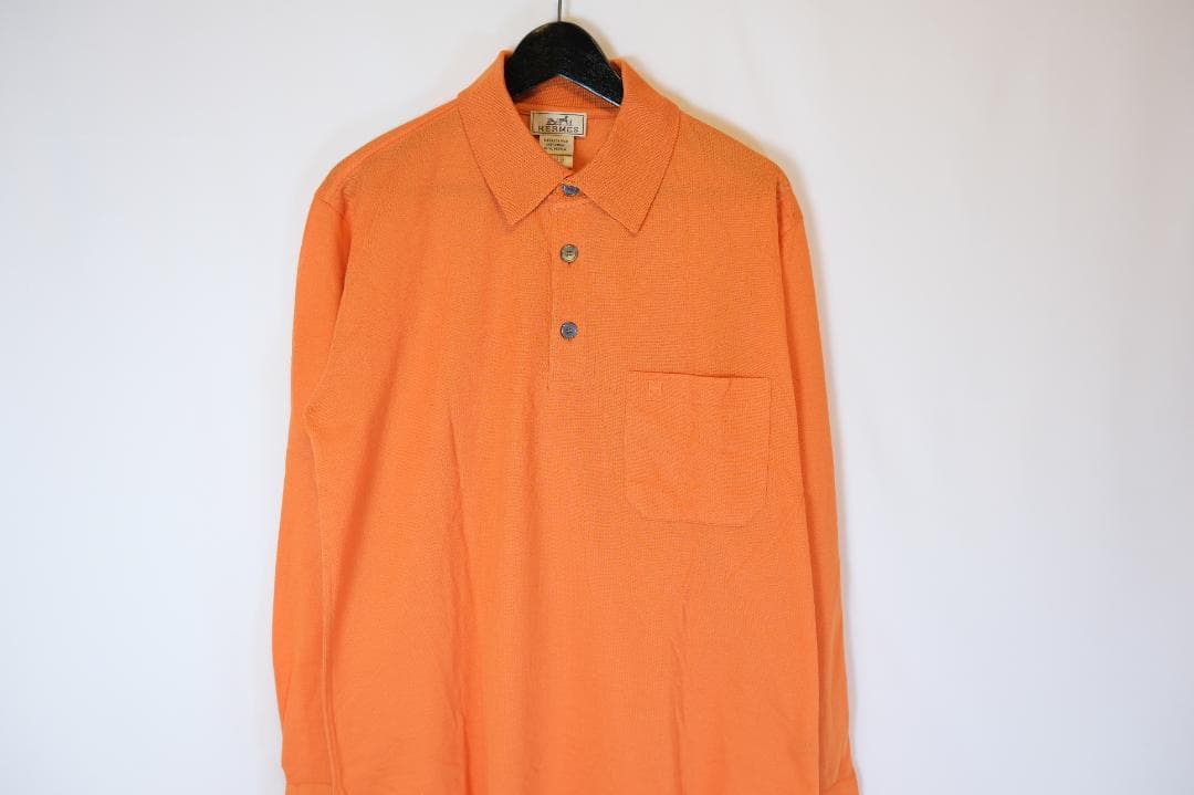 M340 HERMES ポロシャツ　Hロゴ　長袖　正規品 美品