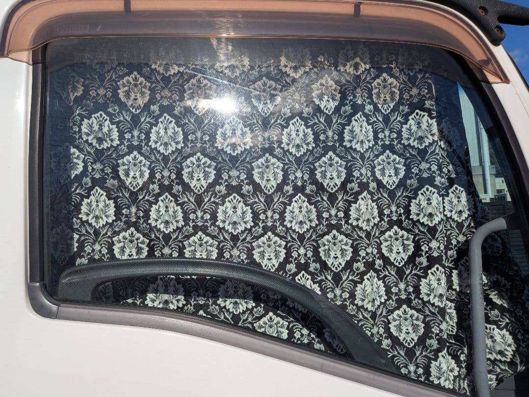 金華山　新格子(黒)仮眠カーテン