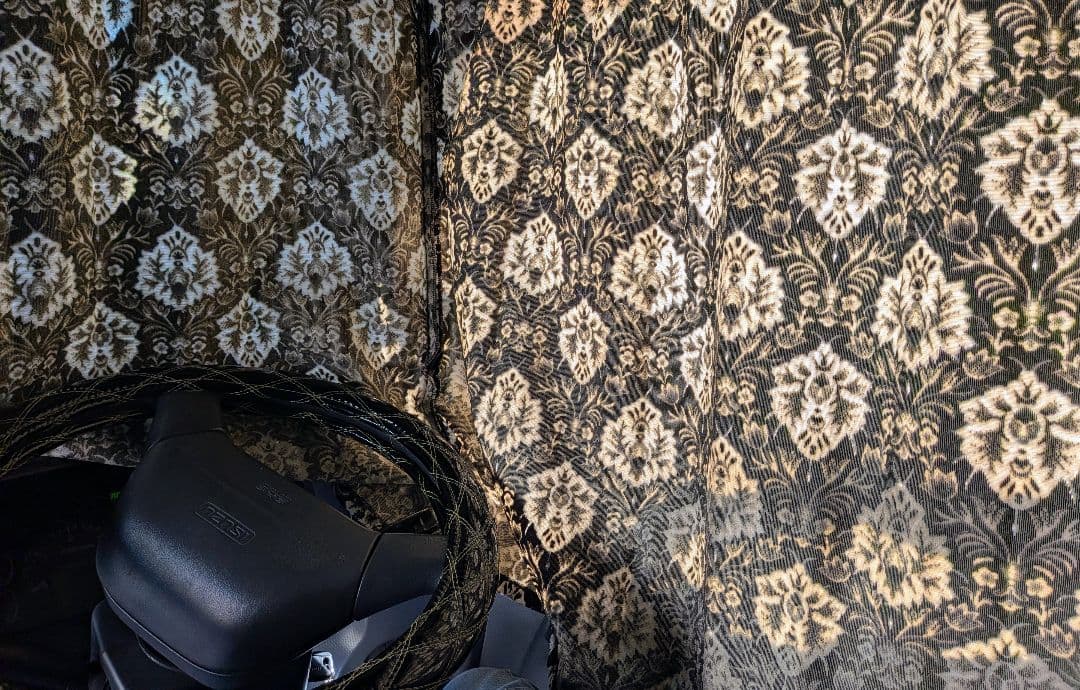 金華山　新格子(黒)仮眠カーテン