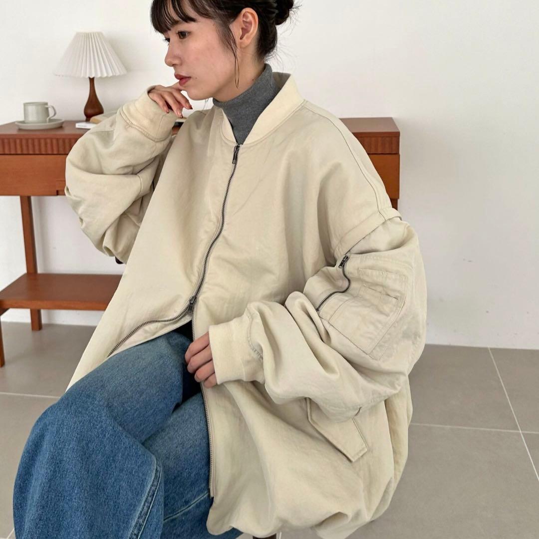 discoat ベージュ オーバーサイズ ジャンパー