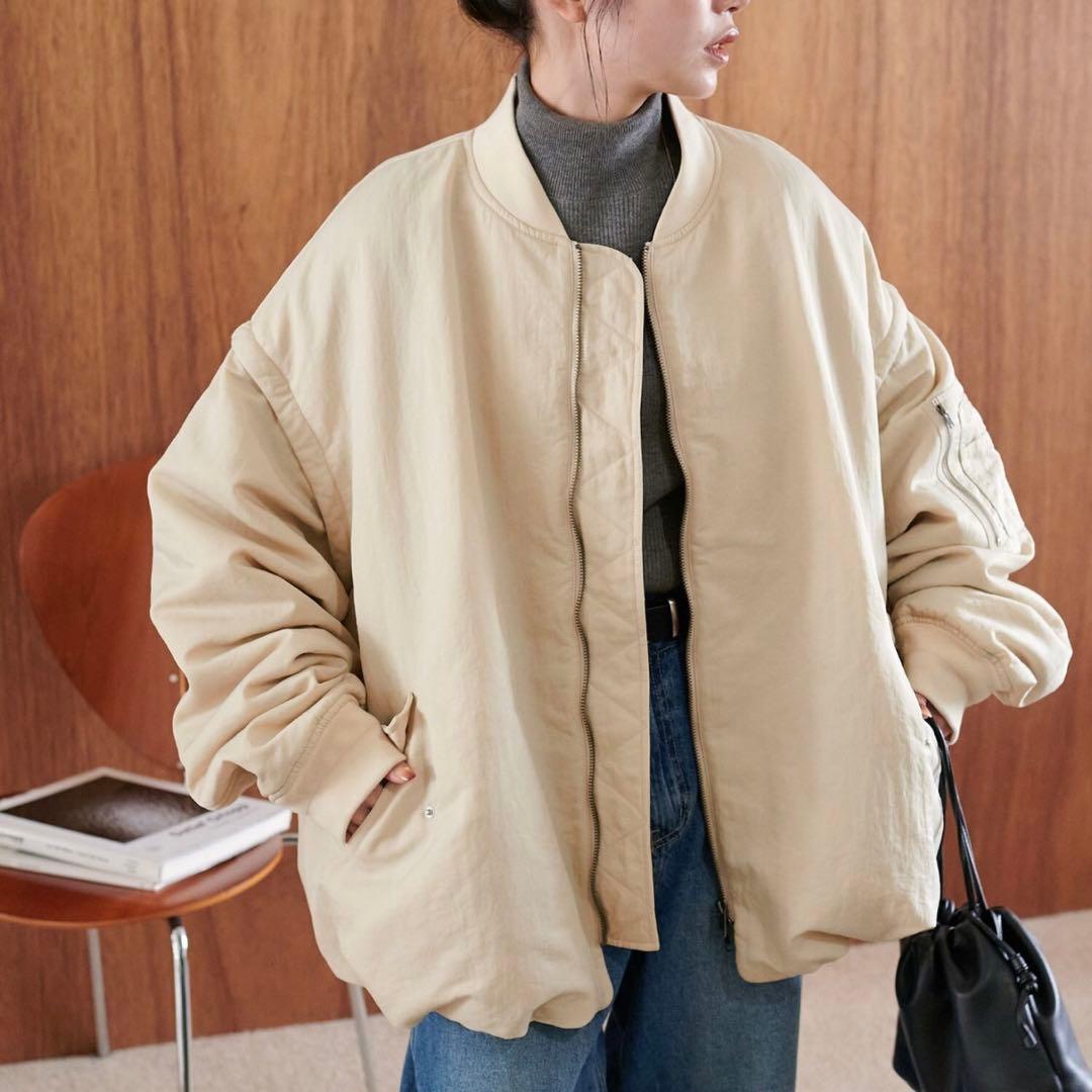 discoat ベージュ オーバーサイズ ジャンパー