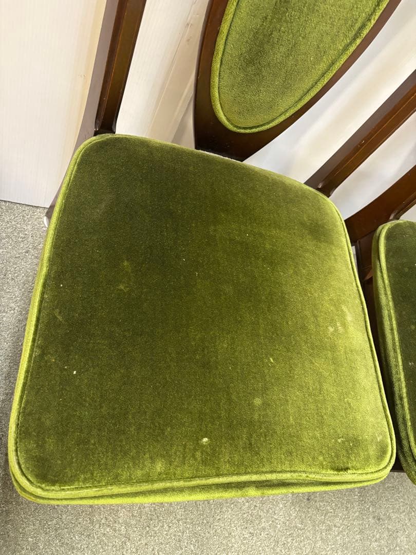 ② ヴィンテージチェア　ナガノインテリア　ベロアチェア　２脚セット