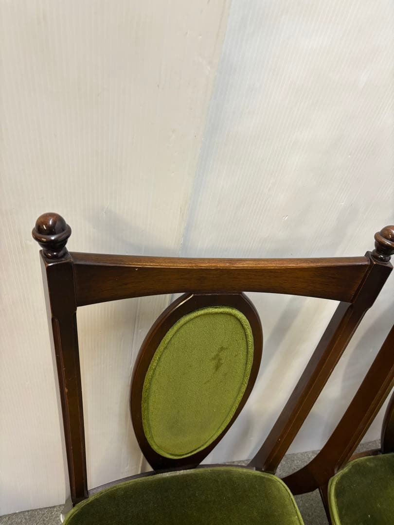 ② ヴィンテージチェア　ナガノインテリア　ベロアチェア　２脚セット