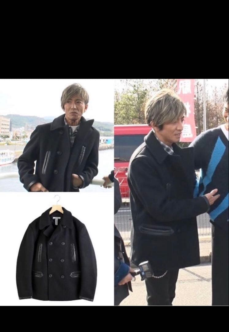 MASSSES ブラック ピーコート L 木村拓哉　キムタク　早い者勝ち