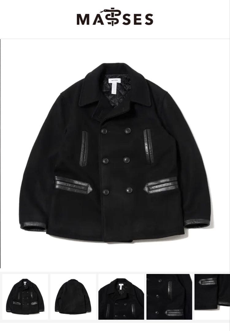 MASSSES ブラック ピーコート L 木村拓哉　キムタク　早い者勝ち