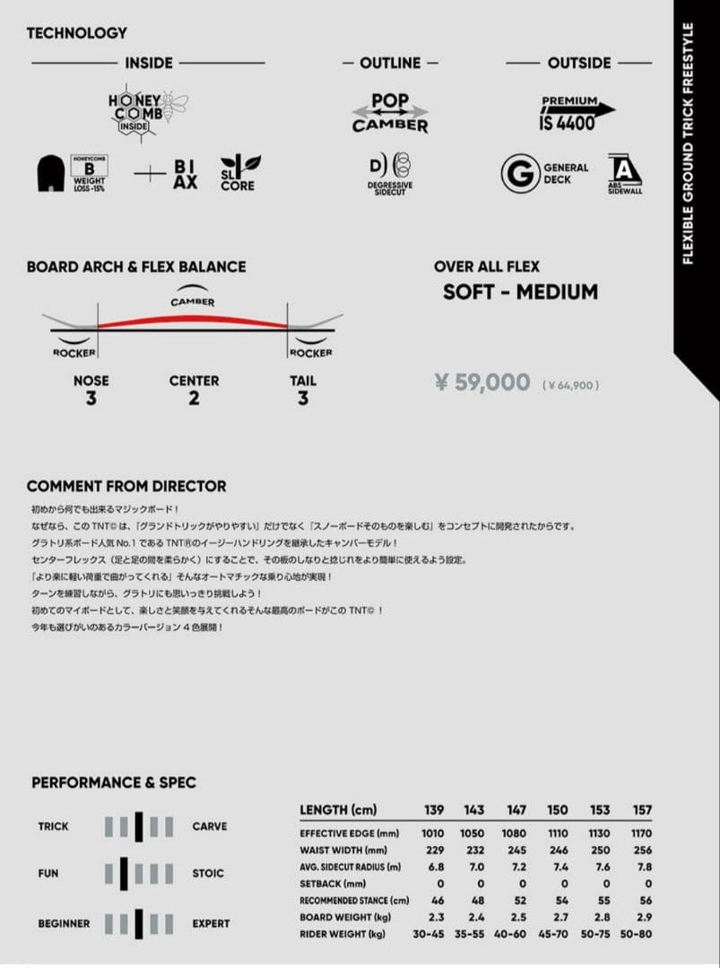 FNTC TNTC 147 23-24 スノーボード グラトリ