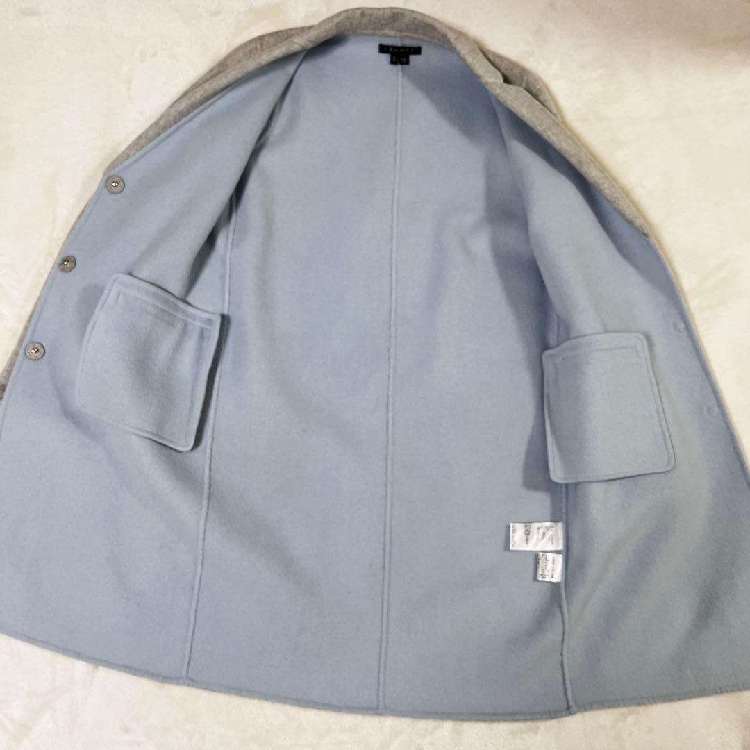美品 theory セオリー カシミヤ混 チェスターコート 比翼 サイズ P