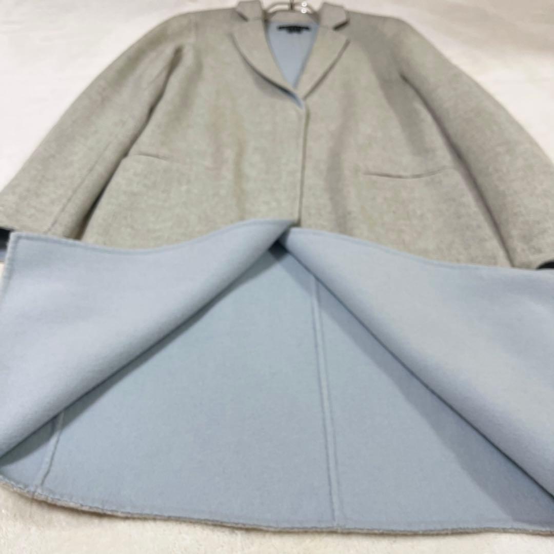 美品 theory セオリー カシミヤ混 チェスターコート 比翼 サイズ P