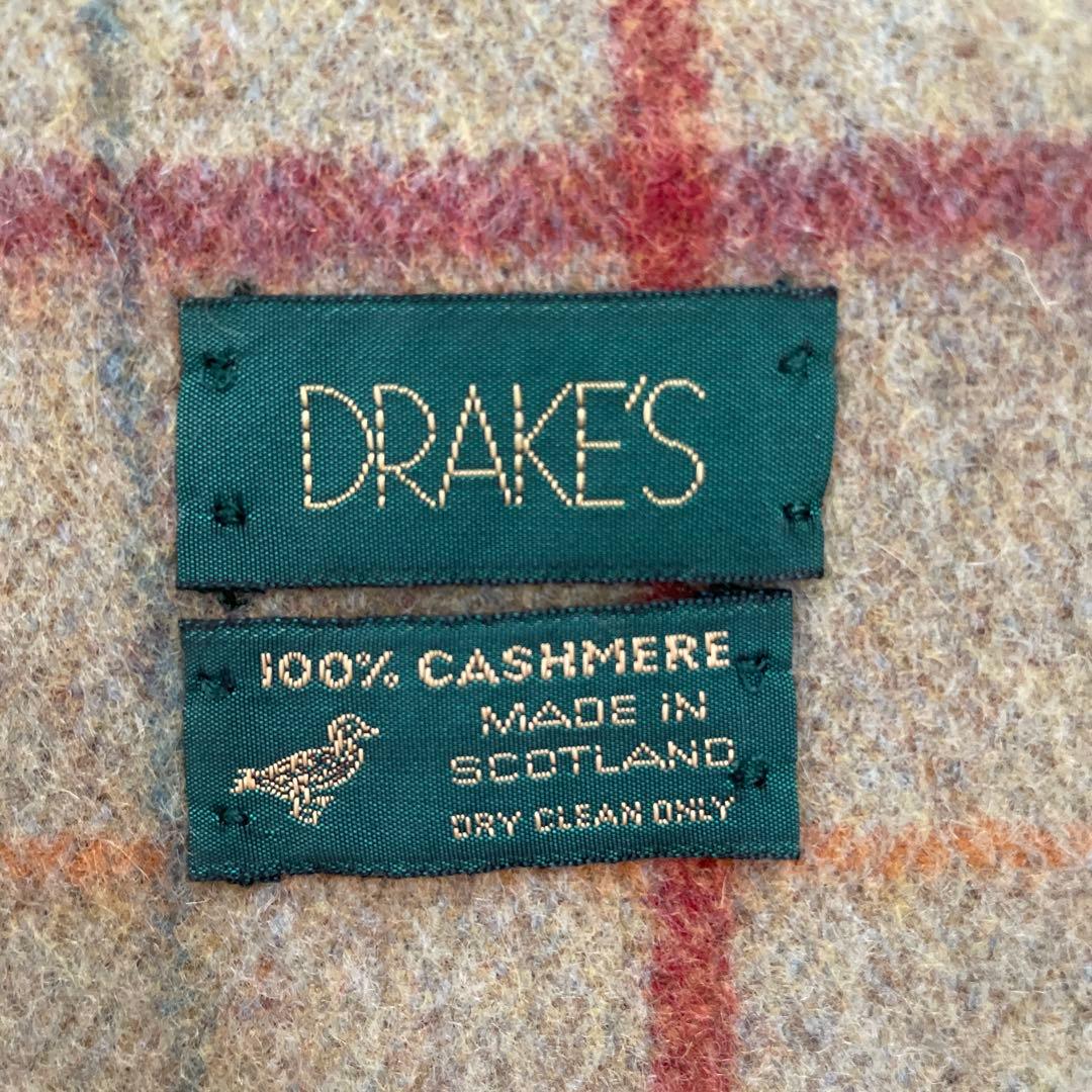 ドレイクスマフラービームスFカシミヤウインドウペーン