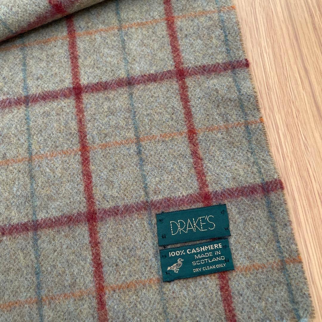 ドレイクスマフラービームスFカシミヤウインドウペーン