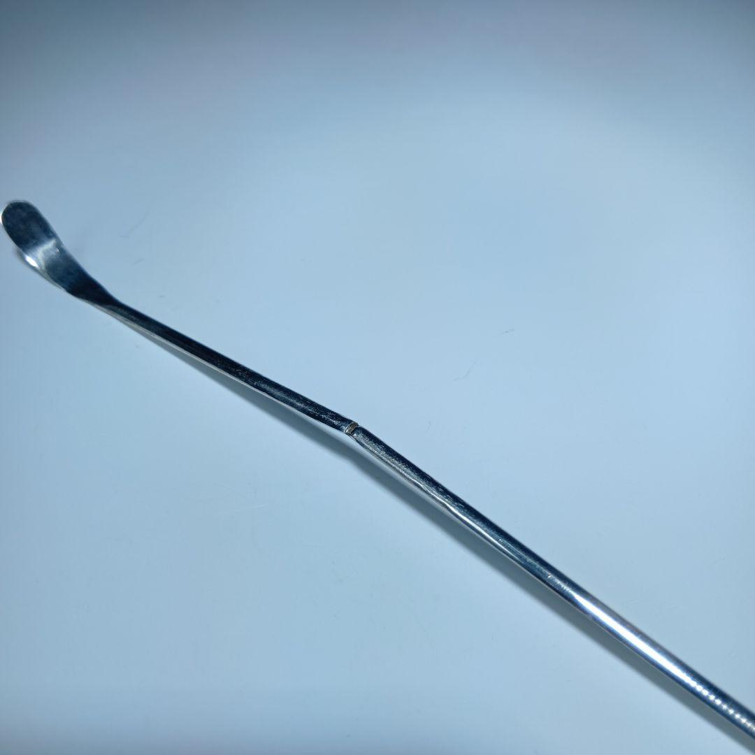 銃銀製　竹節茶杓　共箱　重さ(9.3)グラム