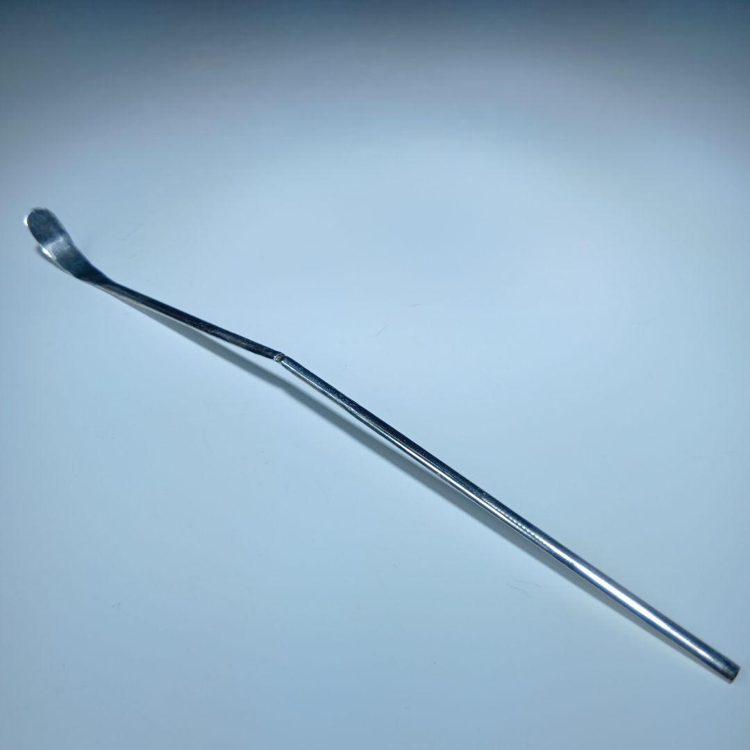 銃銀製　竹節茶杓　共箱　重さ(9.3)グラム