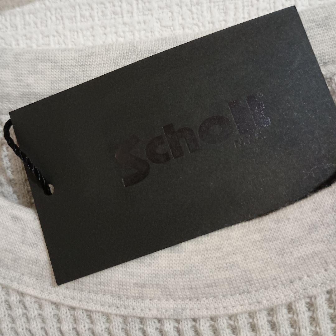 Schott サーマル ワッフル 長袖Tシャツ クルーネック カットソー 染め