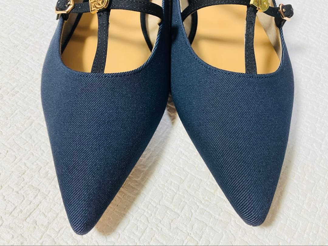 SH73◆新品◆Le Talon GRISE ダブルTストラップフラット24.0