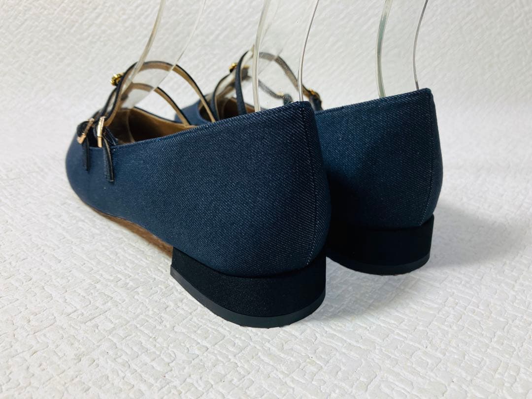 SH73◆新品◆Le Talon GRISE ダブルTストラップフラット24.0