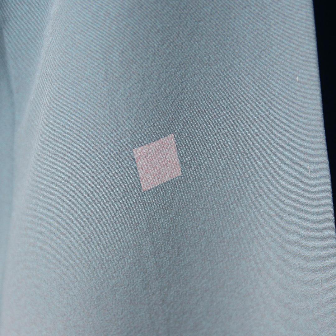 未使用　友禅柄　160cm　Mサイズ　灰水色　正絹色留袖　a919