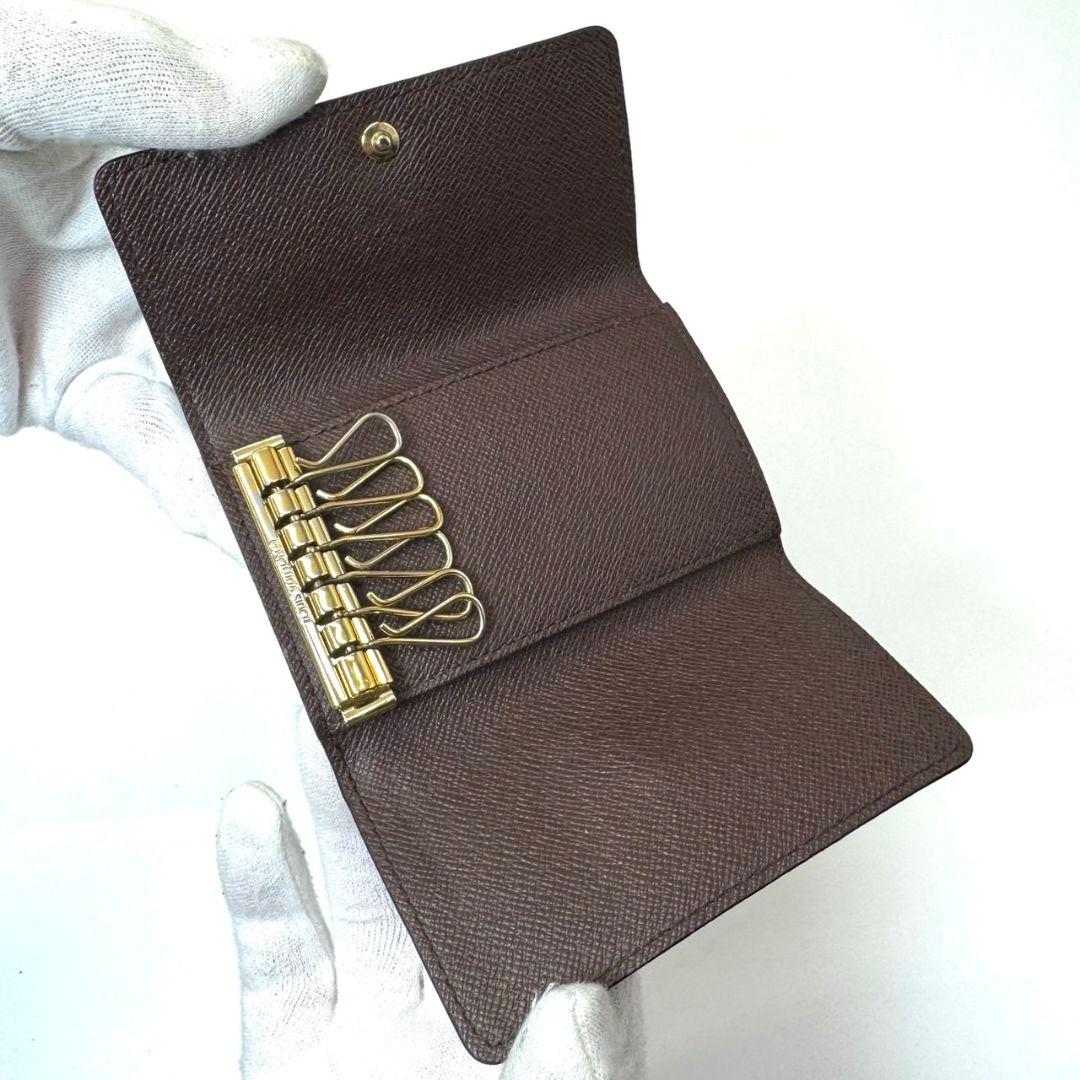 超美品 ルイヴィトン ダミエ エベヌ ミュルティクレ6 キーケース 鍵 6連