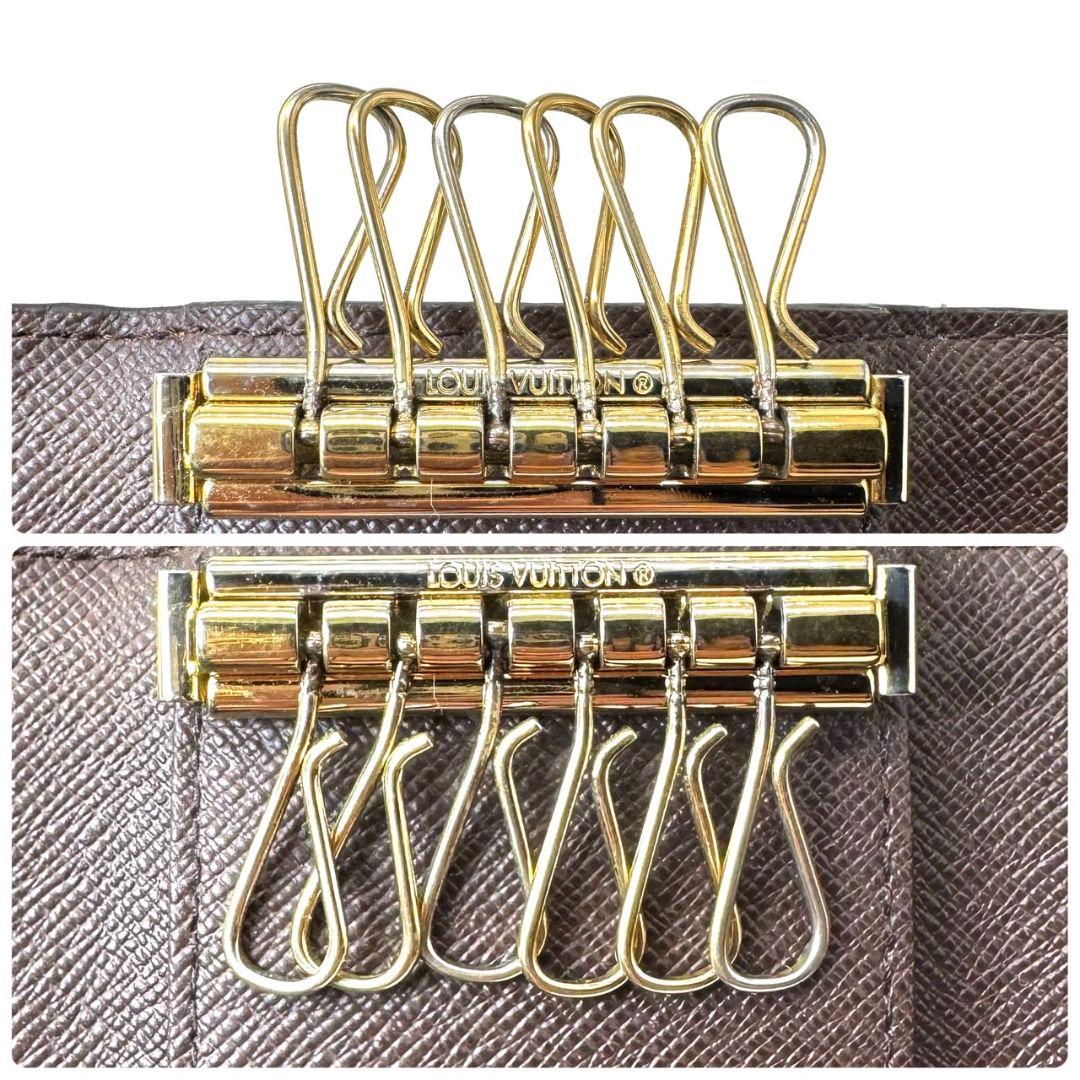 超美品 ルイヴィトン ダミエ エベヌ ミュルティクレ6 キーケース 鍵 6連