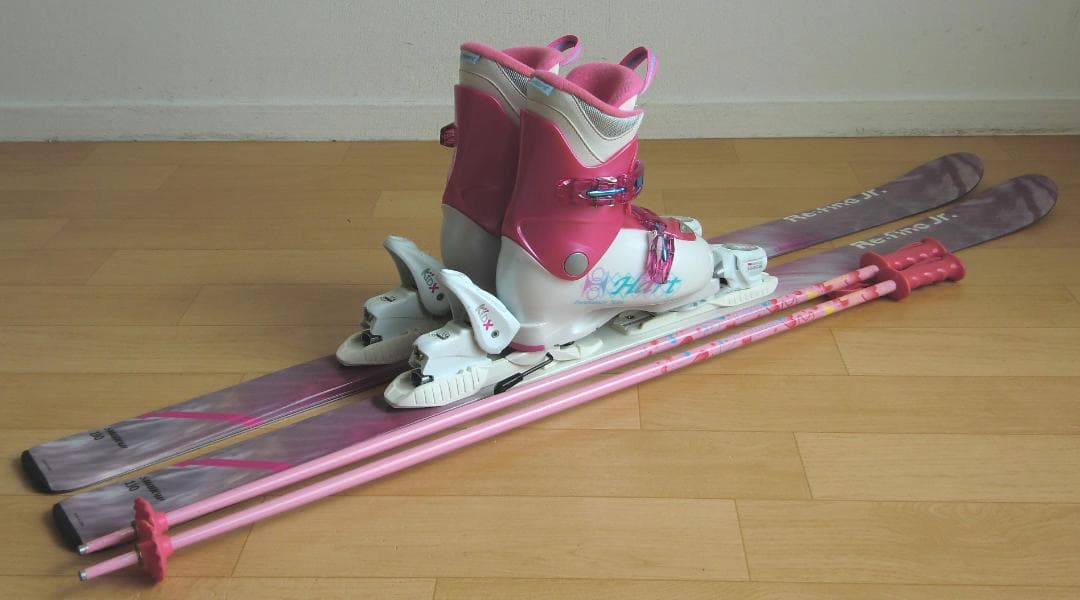 ■■送料無料■SWALLOW■子供用スキー4点セット■130/23■WAX済■■